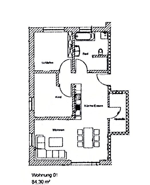 Grundriss  / Erdgeschoss-Wohnung